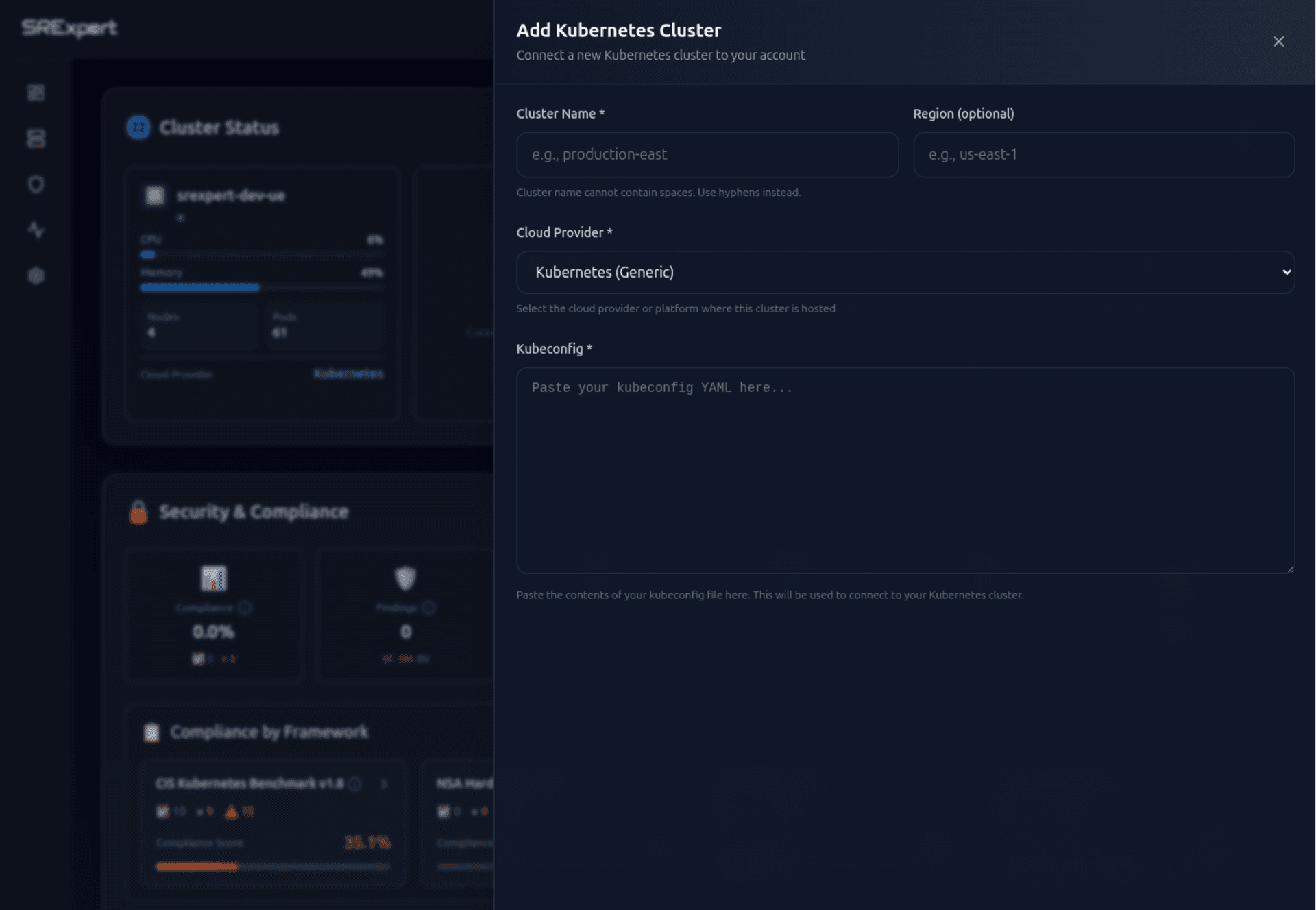 Add your first Cluster