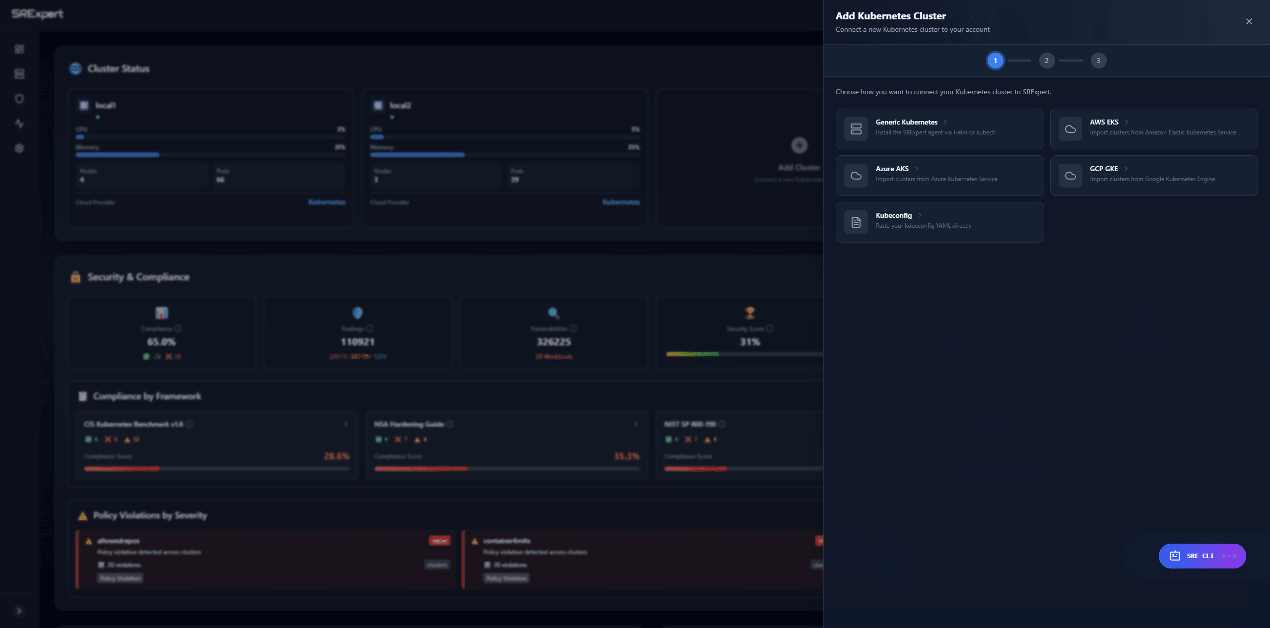 Add your first Cluster